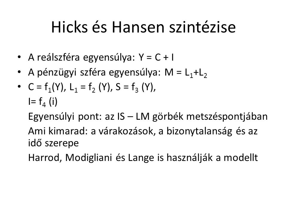 Hicks és Hansen szintézise