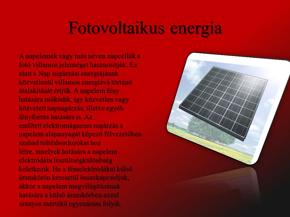 Fotovoltaikus energia