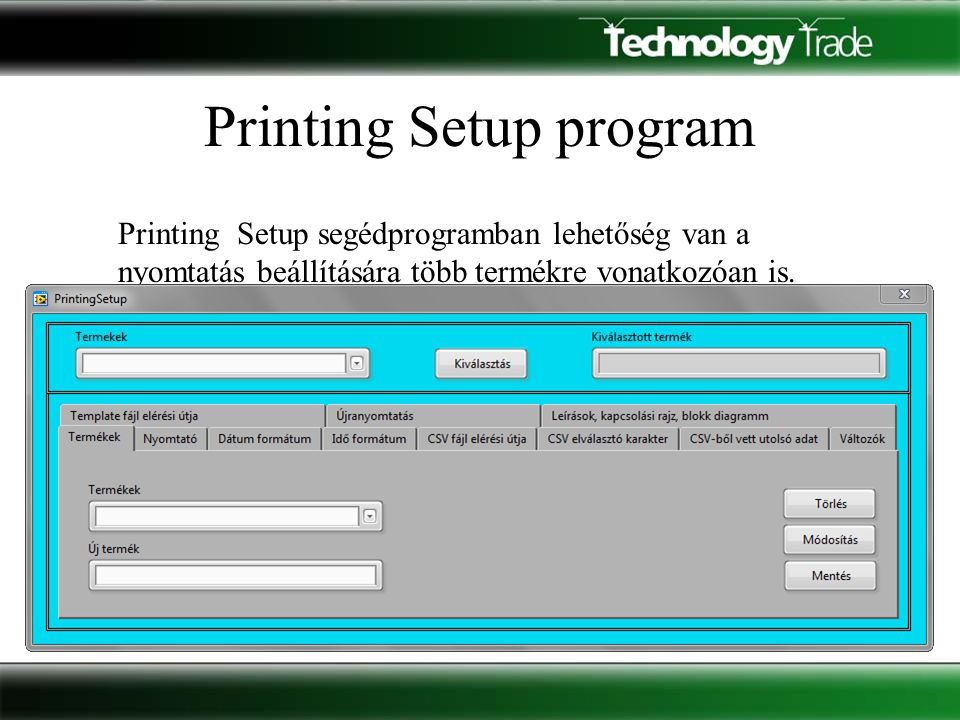 Printing Setup program