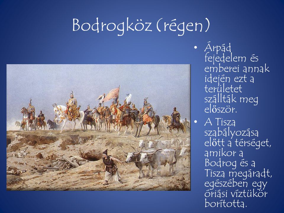 Bodrogköz (régen) Árpád fejedelem és emberei annak idején ezt a területet szállták meg először.
