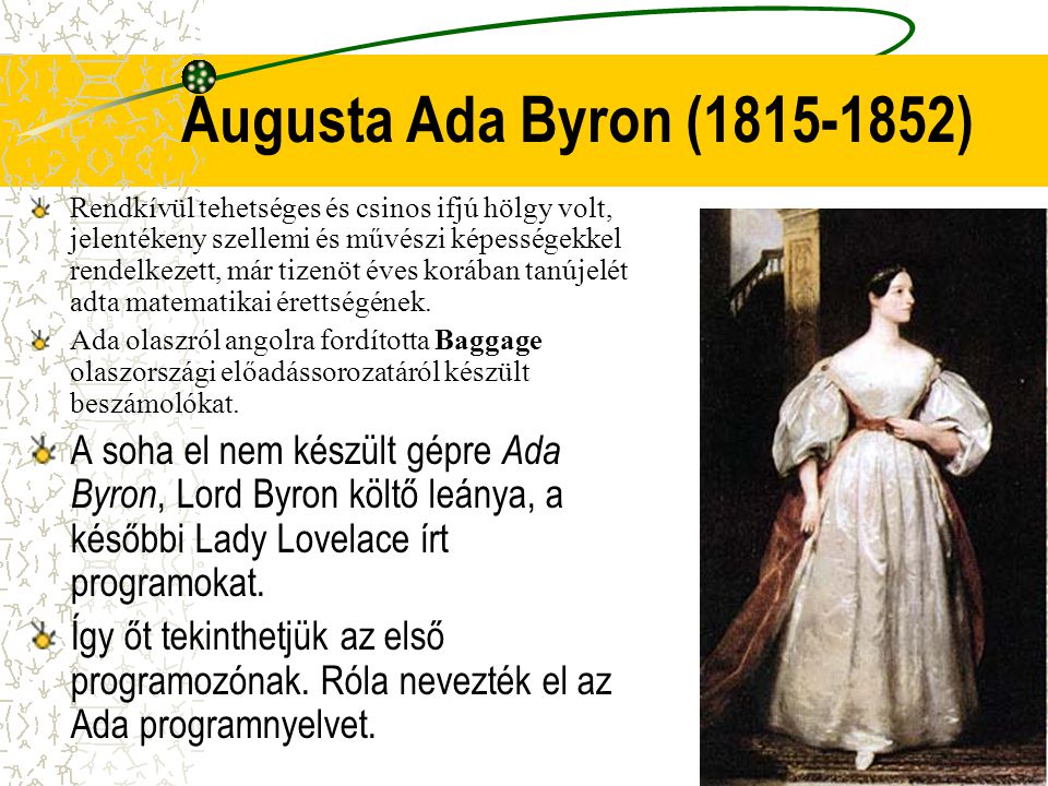 Augusta Ada Byron ( )