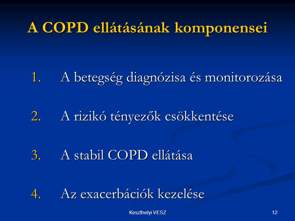 A COPD ellátásának komponensei
