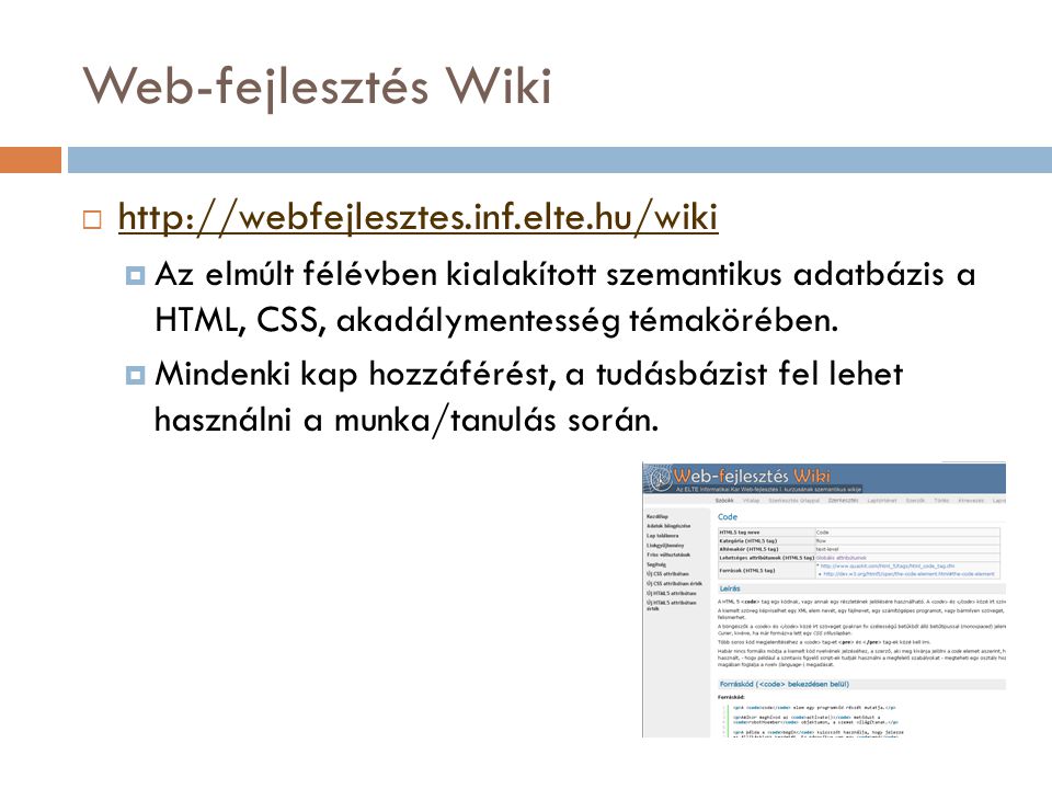 Web-fejlesztés Wiki