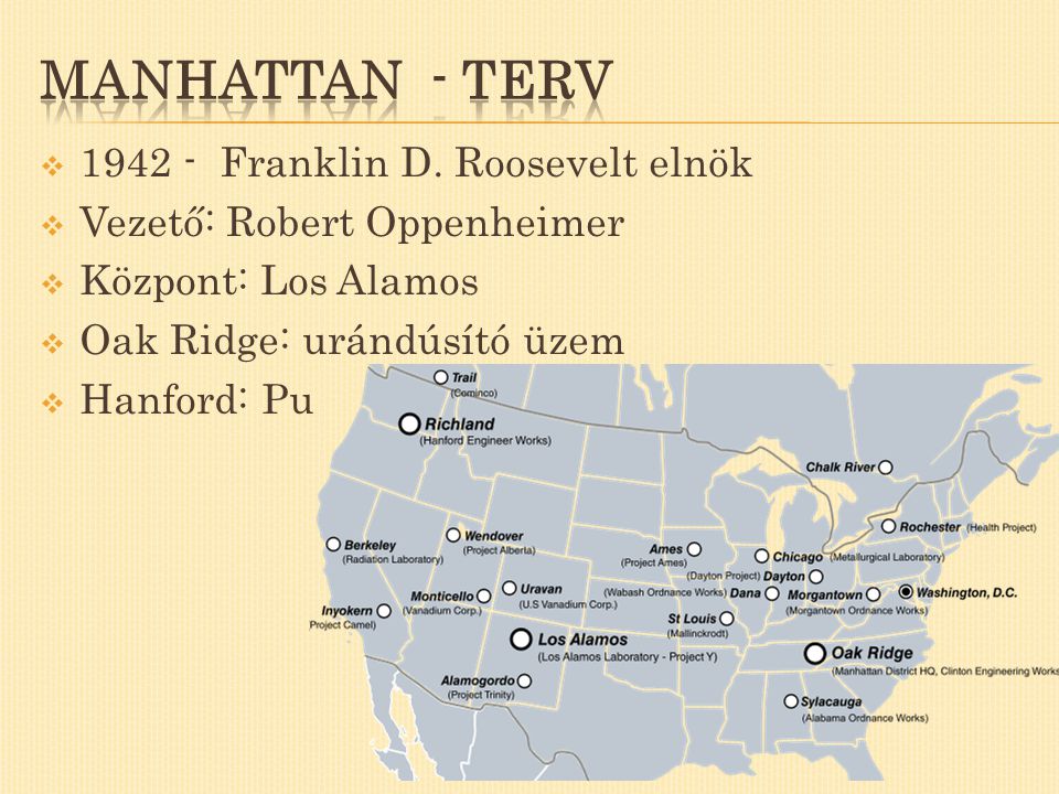 Manhattan - terv Franklin D. Roosevelt elnök