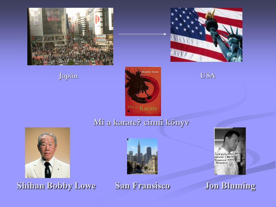 Japán USA Mi a karate című könyv Shihan Bobby Lowe San Fransisco Jon Bluming