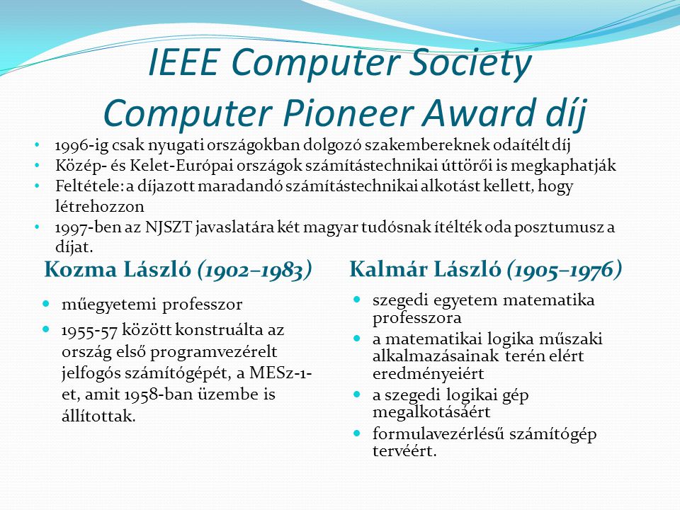 IEEE Computer Society Computer Pioneer Award díj