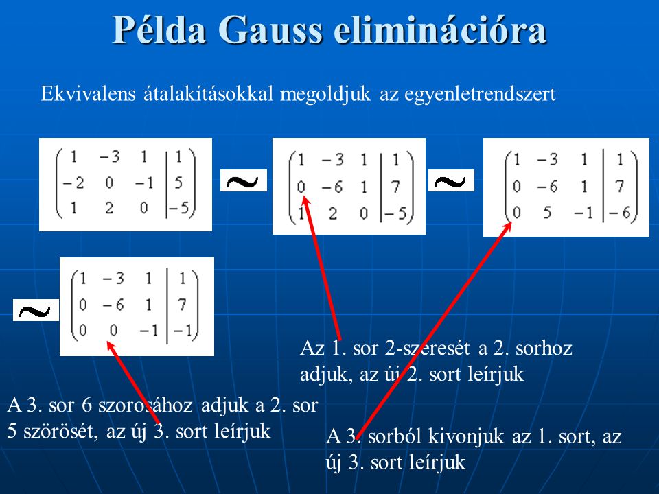 Példa Gauss eliminációra