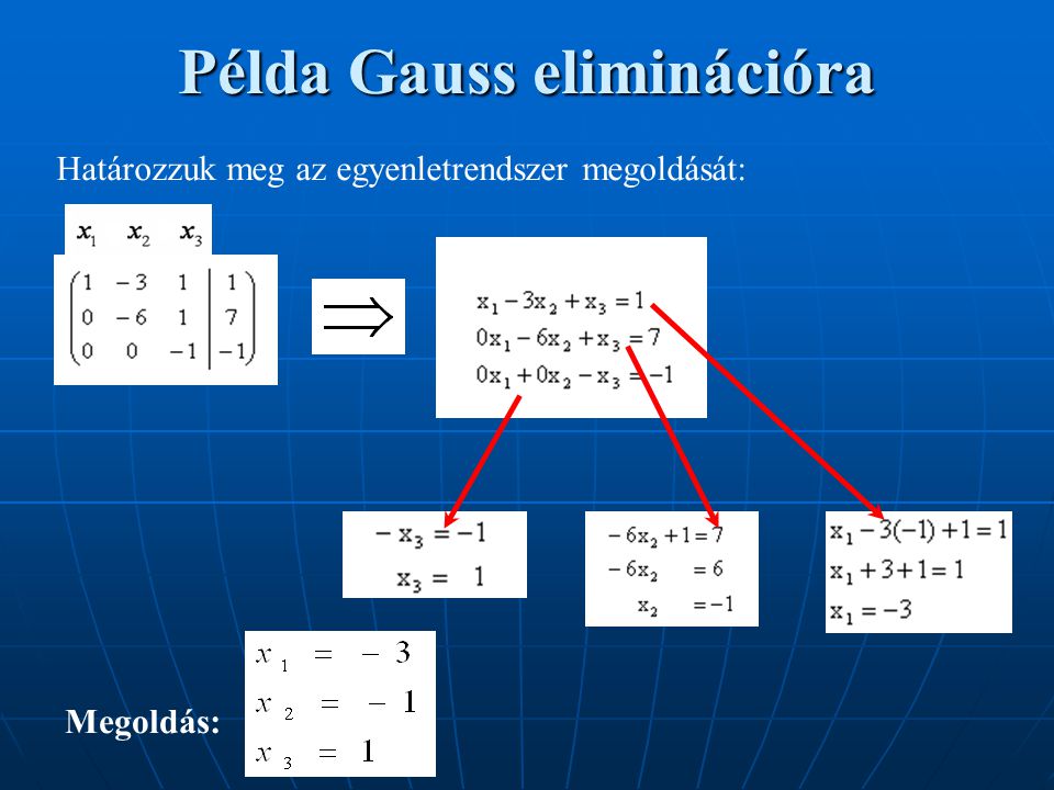Példa Gauss eliminációra