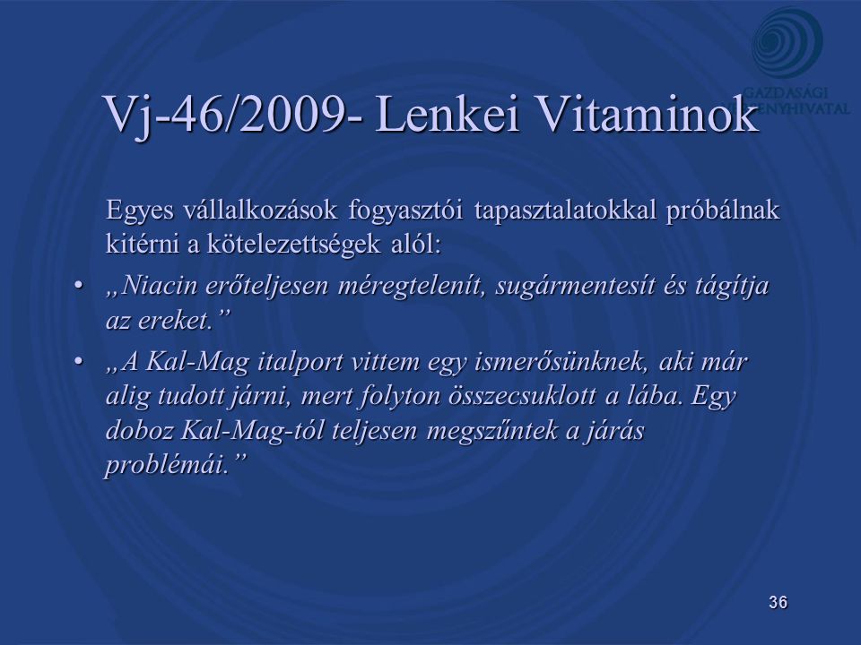Vj-46/2009- Lenkei Vitaminok