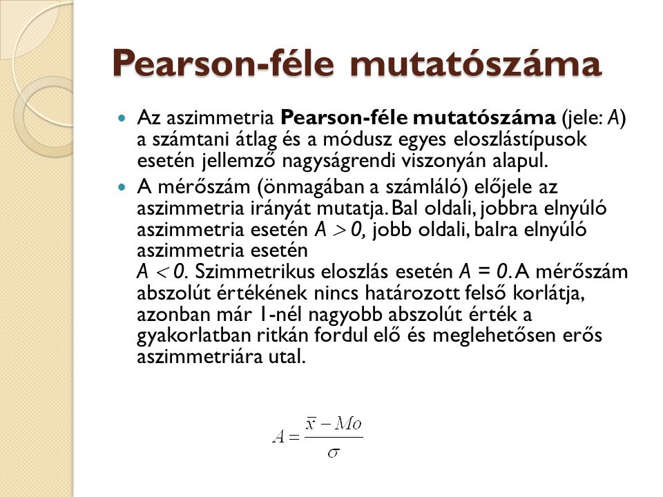 Pearson-féle mutatószáma