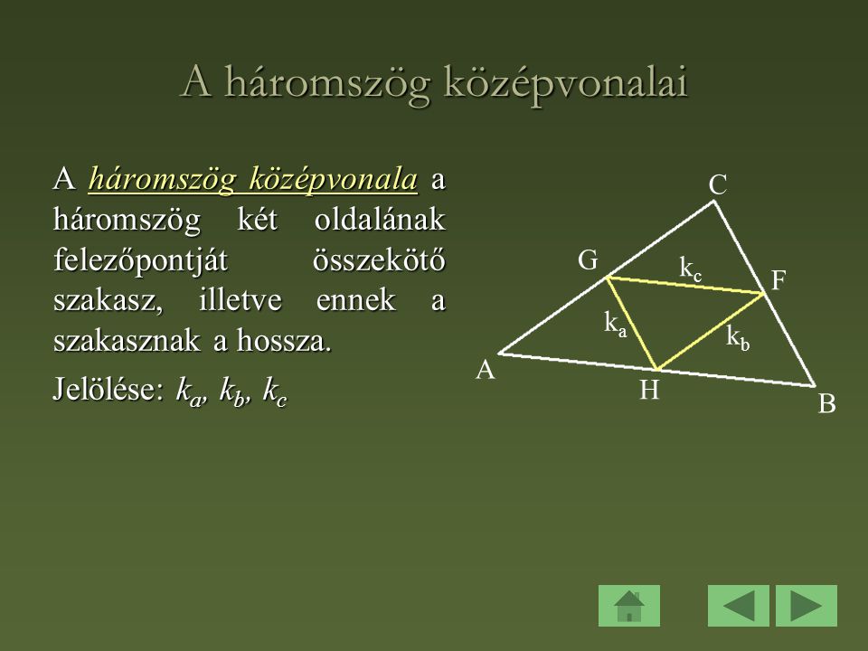A háromszög középvonalai