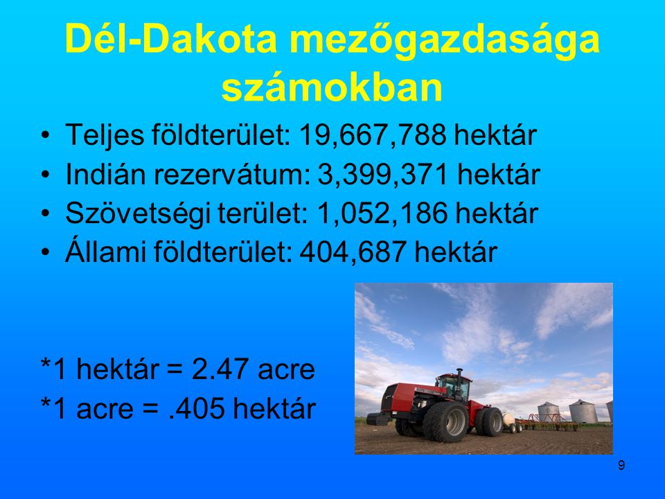 Dél-Dakota mezőgazdasága számokban