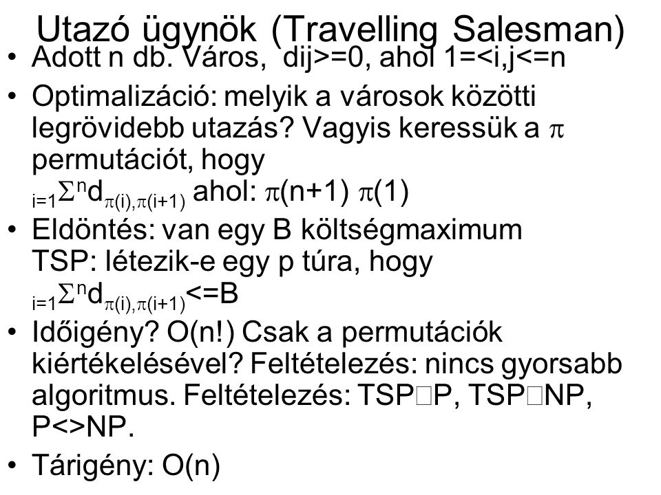 Utazó ügynök (Travelling Salesman)