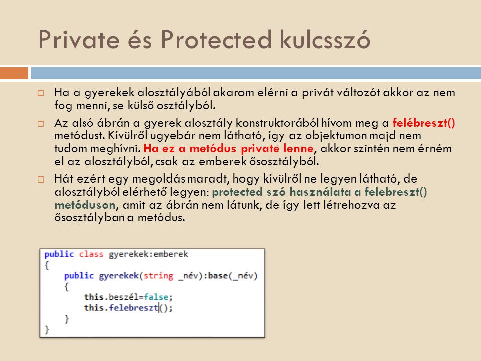 Private és Protected kulcsszó