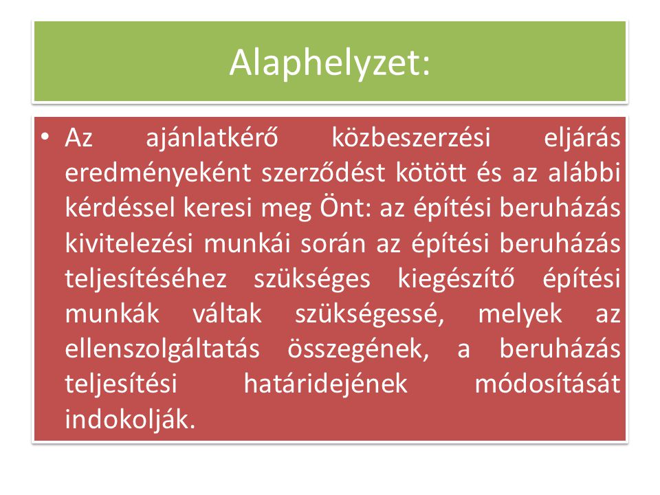 Alaphelyzet: