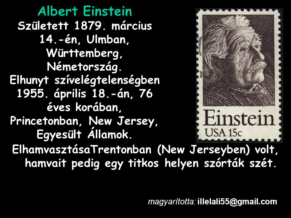 Albert Einstein Született március 14