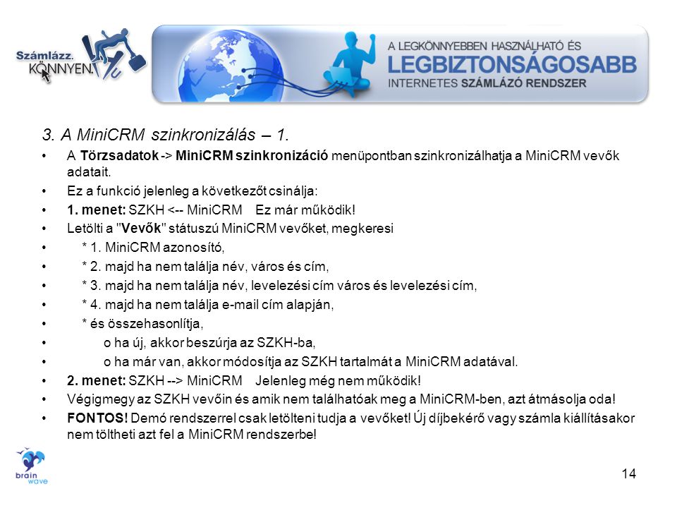 3. A MiniCRM szinkronizálás – 1.