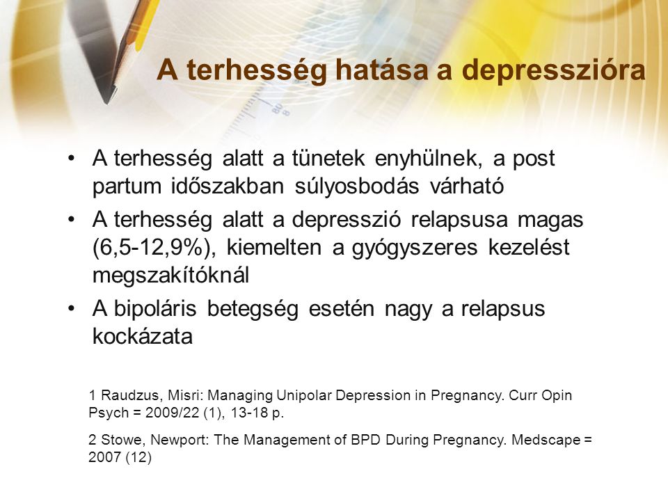 A terhesség hatása a depresszióra