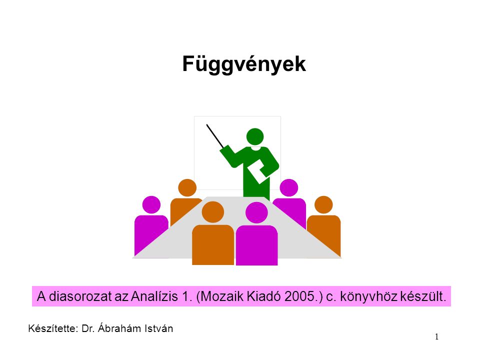 Függvények A diasorozat az Analízis 1. (Mozaik Kiadó 2005.) c.