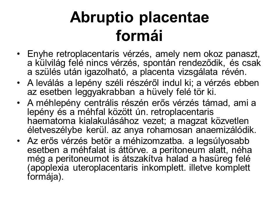 Abruptio placentae formái