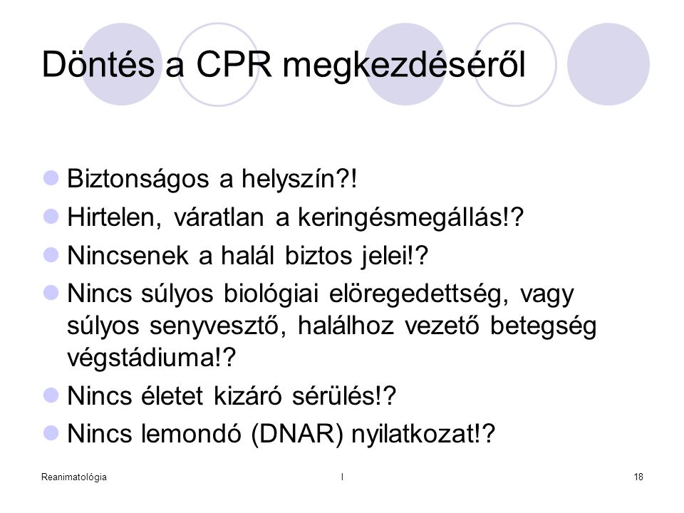 Döntés a CPR megkezdéséről