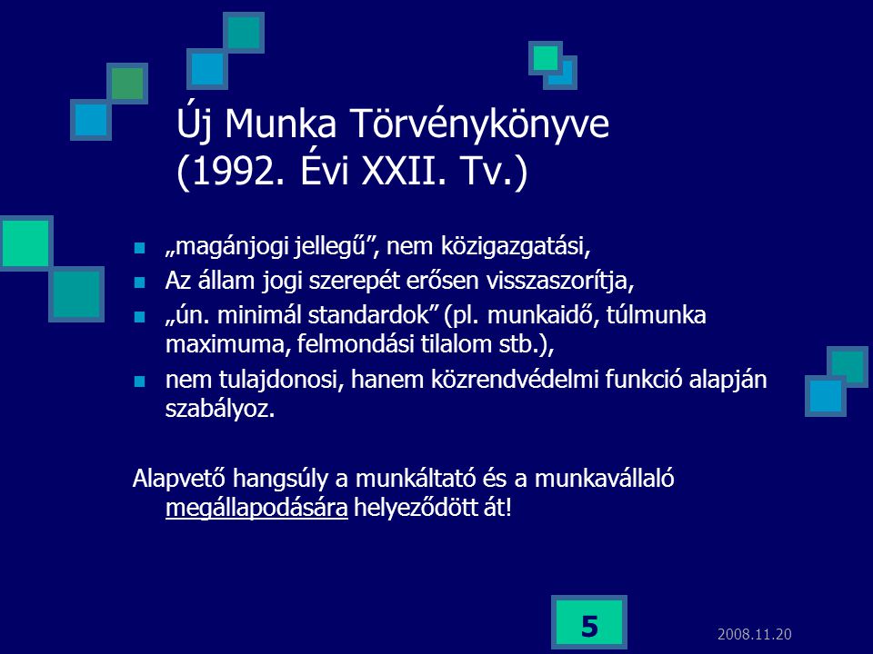 Új Munka Törvénykönyve (1992. Évi XXII. Tv.)