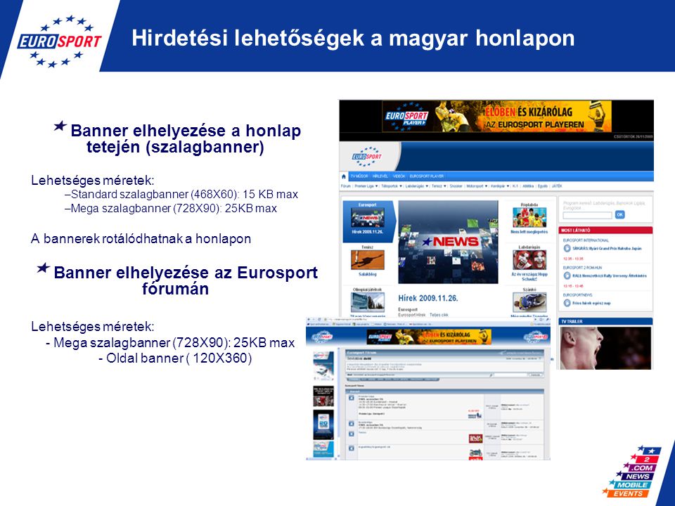 Hirdetési lehetőségek a magyar honlapon