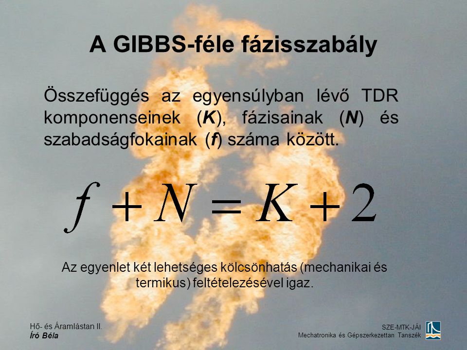A GIBBS-féle fázisszabály