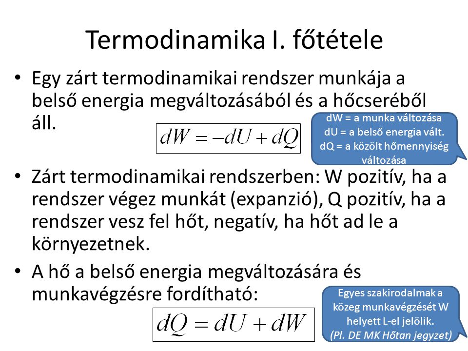 Termodinamika I. főtétele