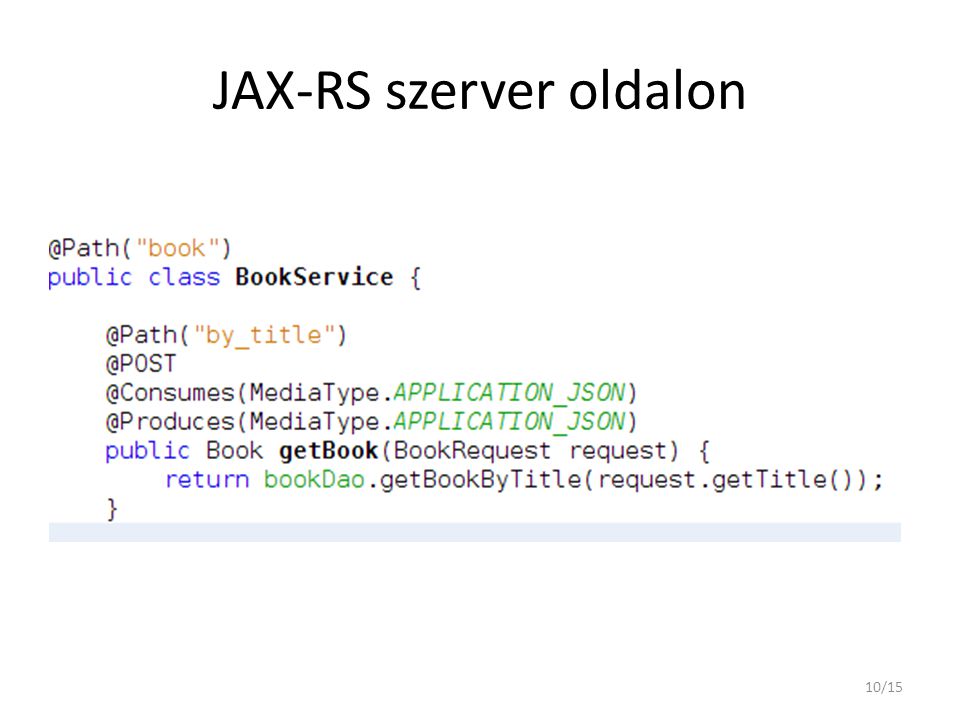 JAX-RS szerver oldalon