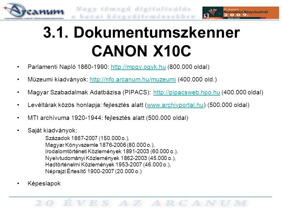 3.1. Dokumentumszkenner CANON X10C