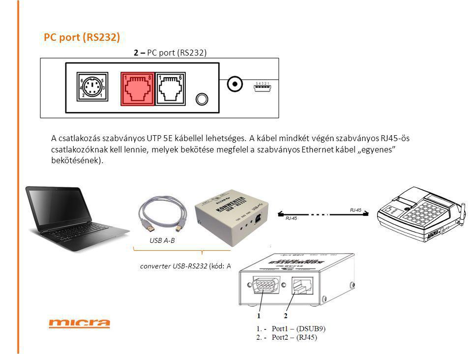 PC port (RS232) 2 – PC port (RS232)