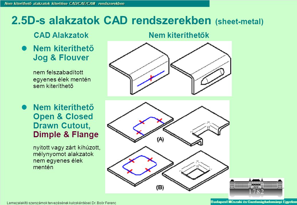 2. 5D-s alakzatok CAD rendszerekben (sheet-metal) CAD Alakzatok