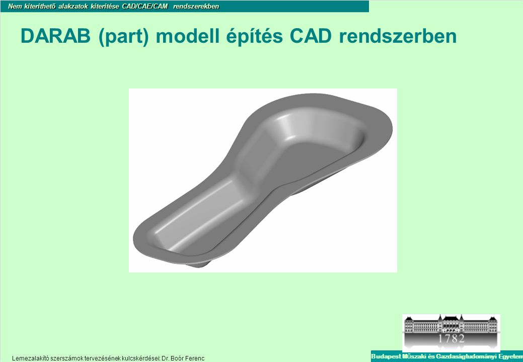DARAB (part) modell építés CAD rendszerben