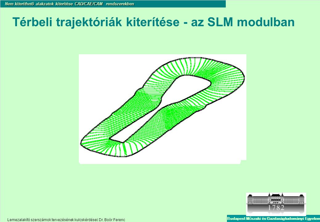 Térbeli trajektóriák kiterítése - az SLM modulban
