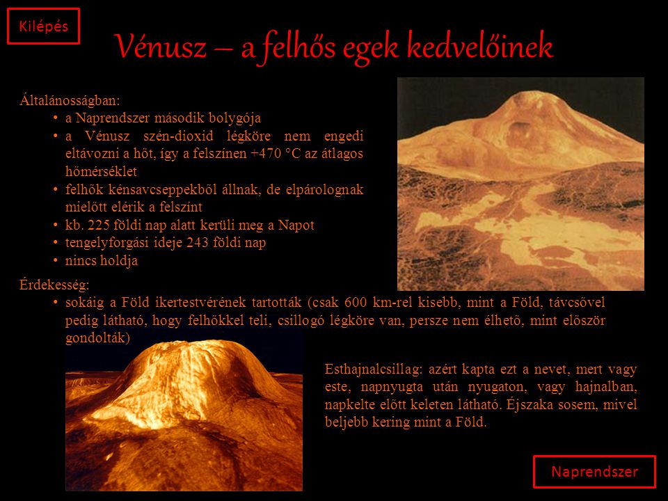 Vénusz – a felhős egek kedvelőinek
