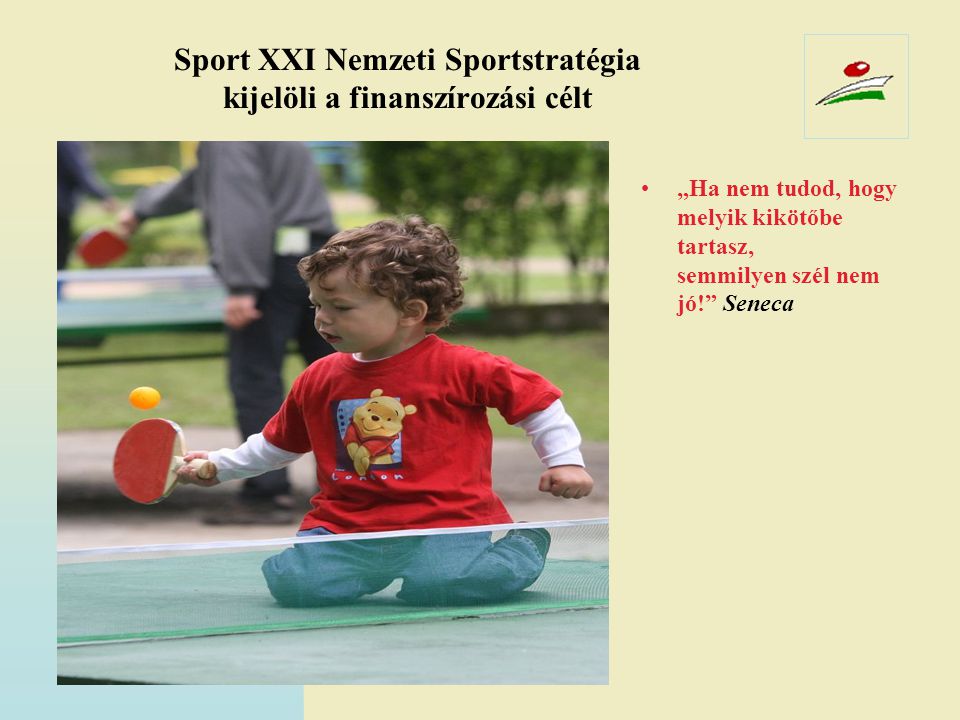 Sport XXI Nemzeti Sportstratégia kijelöli a finanszírozási célt