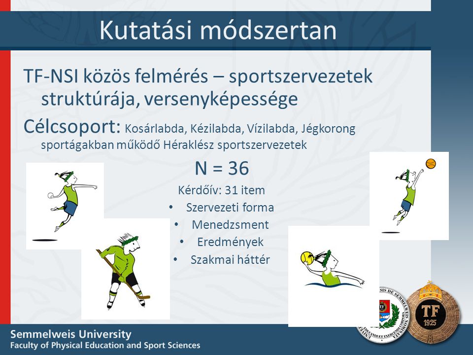 Kutatási módszertan TF-NSI közös felmérés – sportszervezetek struktúrája, versenyképessége.