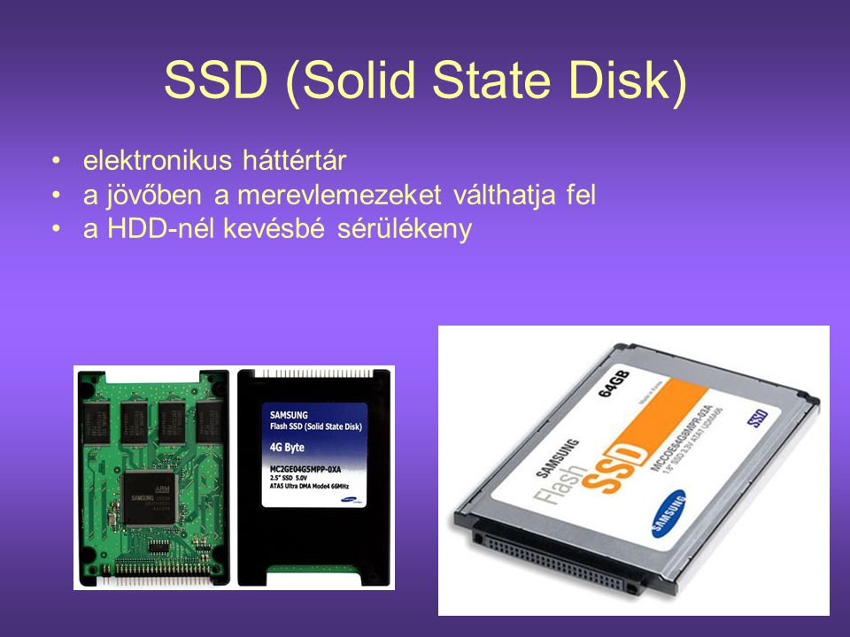 SSD (Solid State Disk) elektronikus háttértár