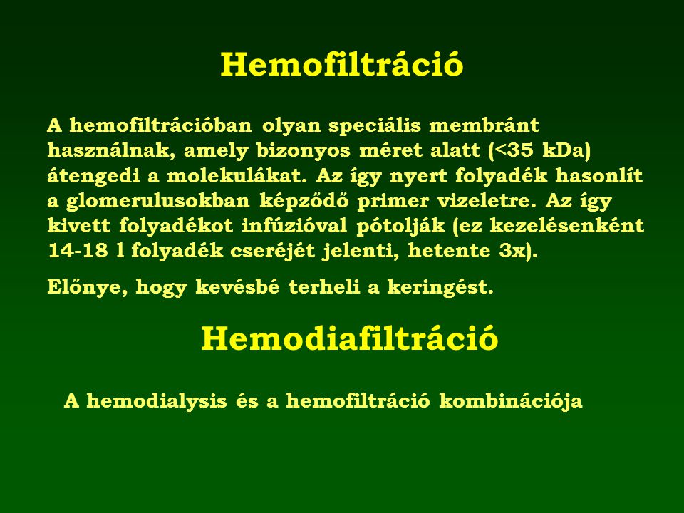 Hemofiltráció Hemodiafiltráció