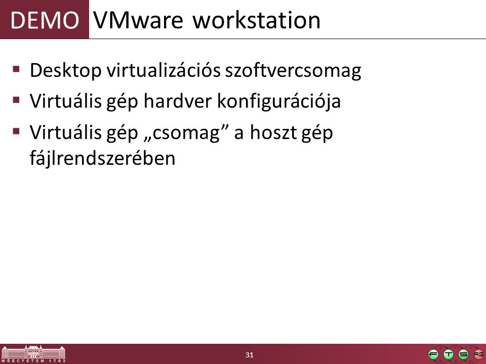 VMware workstation Desktop virtualizációs szoftvercsomag