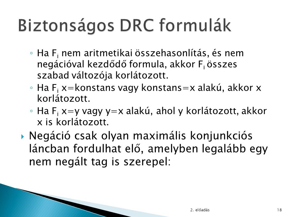 Biztonságos DRC formulák