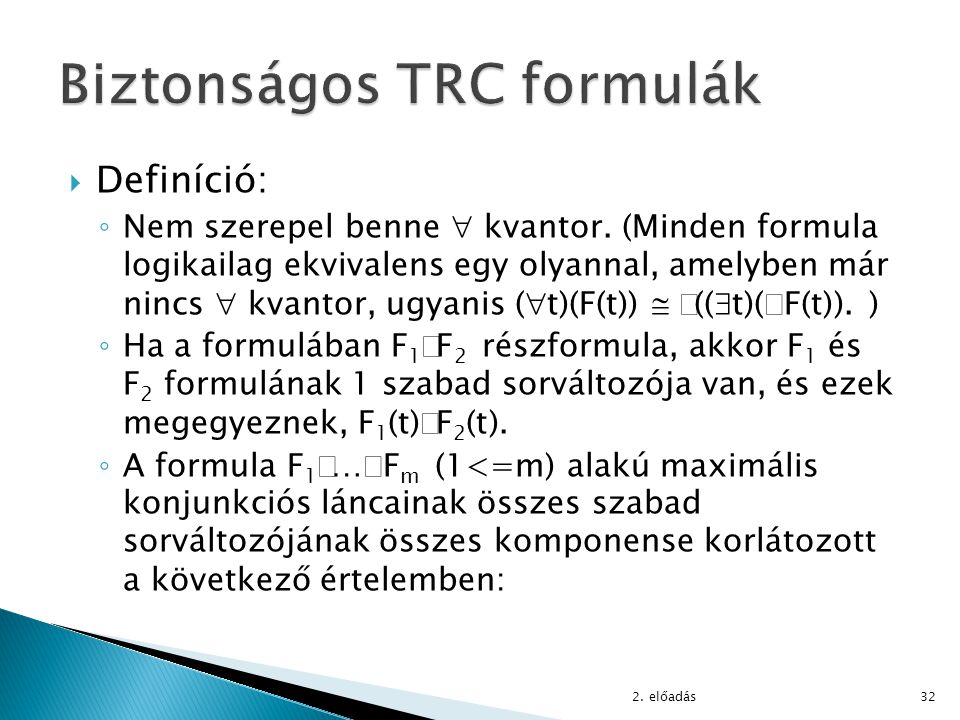 Biztonságos TRC formulák