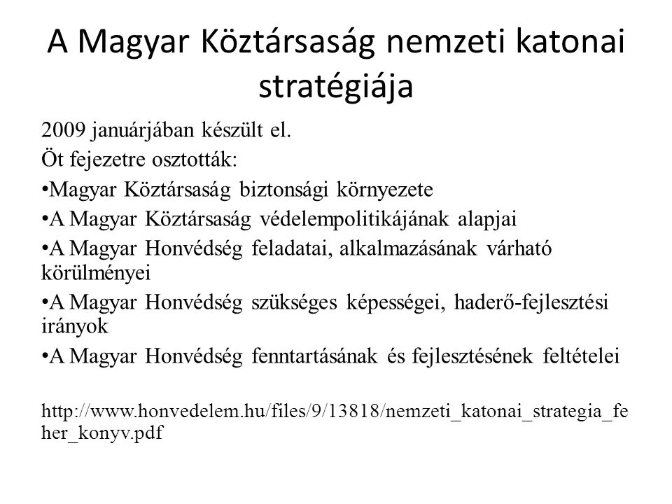 A Magyar Köztársaság nemzeti katonai stratégiája