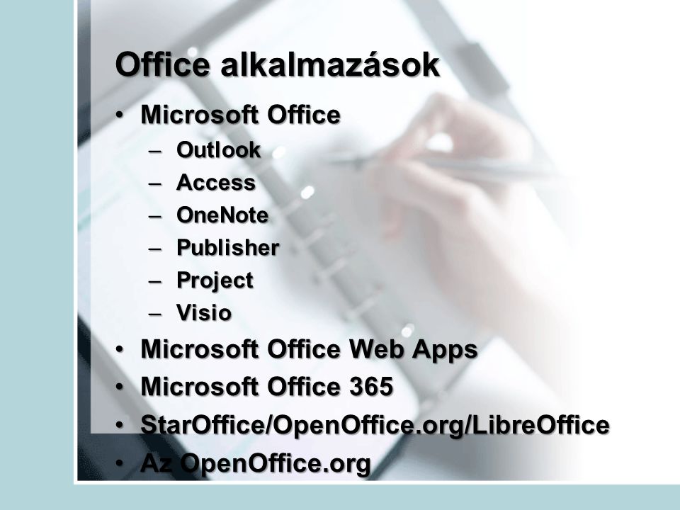 Office alkalmazások Microsoft Office Microsoft Office Web Apps