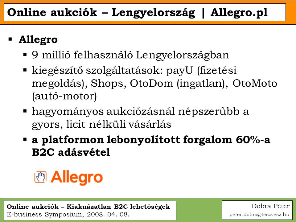 Online aukciók – Lengyelország | Allegro.pl