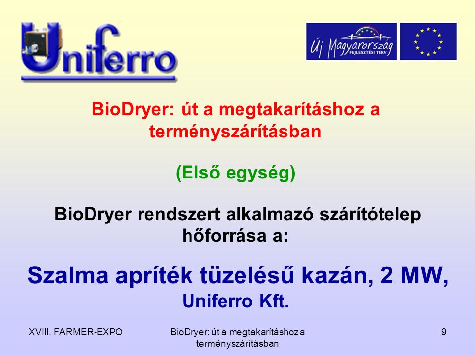 BioDryer: út a megtakarításhoz a terményszárításban