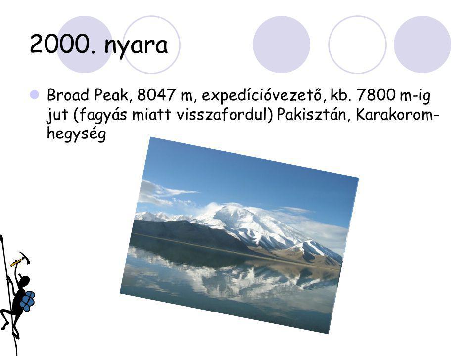 2000. nyara Broad Peak, 8047 m, expedícióvezető, kb.