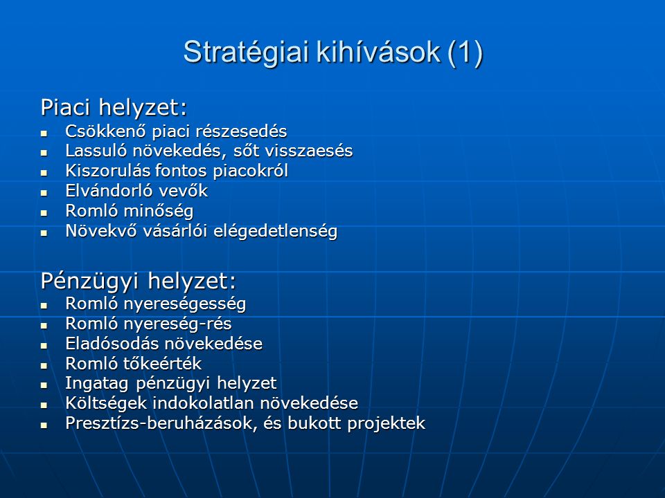 Stratégiai kihívások (1)