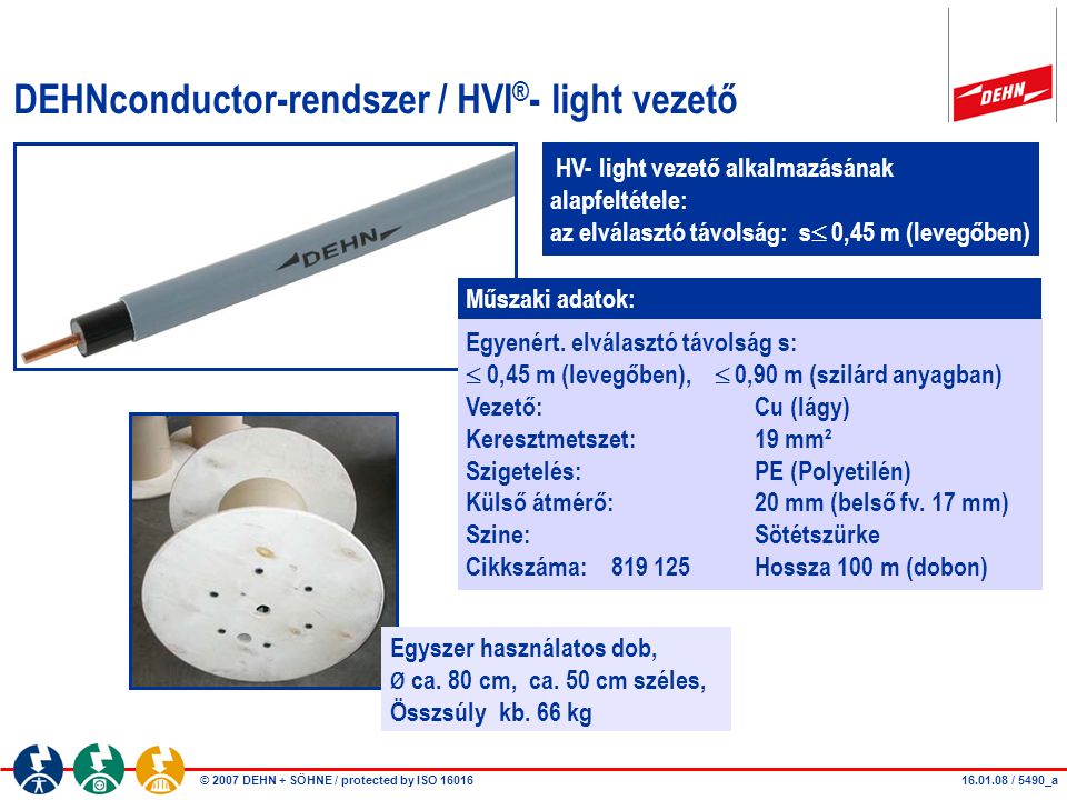 DEHNconductor-rendszer / HVI®- light vezető